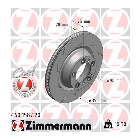 Zimmermann Rear Brake Rotor, 460158720 460158720